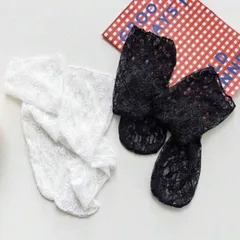 【2色セット】レース靴下 ソックス 花柄 シースルー ゴスロリ ロリータ 地雷系