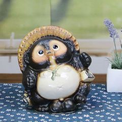 信楽焼 たぬき 信楽焼 タヌキ 置き物たぬき タヌキ信楽 陶器タヌキ 狸 陶器 やきもの ギフト 庭 縁起物 6号踊り狸 ta-0195