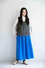 fog linen work イチカスカート　ブルー　ロワ
