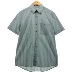古着 ラコステ LACOSTE 半袖 ボタンダウン チェックシャツ メンズM相当/eaa561041