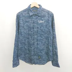 ◇ ⊂ VENCEEXCHANGE 迷彩柄 デニム生地 長袖 シャツ サイズM ブルー系 メンズ E  【1506130015024】のサムネイル