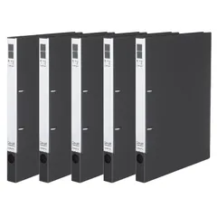 【迅速発送】コクヨ ファイル リングファイル スリム A4 縦 180枚収容 2穴 ダークグレー 5冊セット フ-URF420DMX5