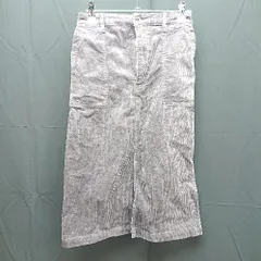 ◇ 美品 Alma Design コーデュロイ生地 ハイウエスト ストレッチ 膝丈 タイト スカート サイズM グレー系 レディース E  【1304050030505】