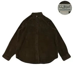 LLBean L.L.Bean エルエルビーン CorduroyShirt コーデュロイシャツ CheckPatternLining 裏地チェック柄 LongSleeveShirt 長袖シャツ Cotton コットン Brown ブラウン 茶色 M