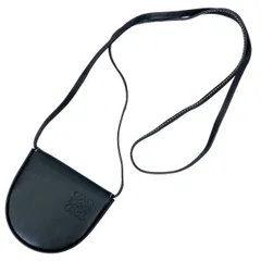 LOEWE ロエベ ポーチ スモール ヒールポーチ 肩掛け 斜め掛け コインケース 小銭入れ アナグラム レザー ブラック 黒