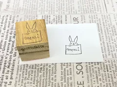 ラバーはんこ4 うさぎMerciはんこ