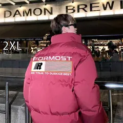 [2XL]春 コーデ メンズ 用 服 シンプル ファッション オシャレ 大人 かっこいい 大きいサイズ ストリート 紳士服 ダウン ジャケット アメリカン 暖かい プリント 綿 