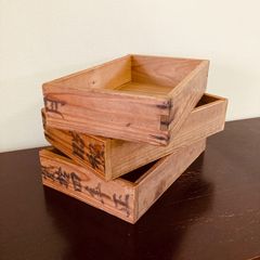 昭和レトロ　小さめ木箱　3つセット【C】　古材・小箱でリメイク