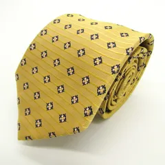 シャルル・ジョルダン ブランドネクタイ ボーダー柄 ドット 小紋柄 シルク イタリア製 PO メンズ イエロー CHARLES JOURDAN 【中古】