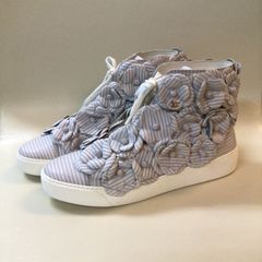 CHANEL 　シャネル　CC　ココマーク　カメリア　フラワーモチーフ　ストライプ　レザー　ハイカット　スニーカー　シューズ　靴