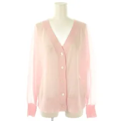 サロン SALON アダムエロペ adam et rope 25SS ブライトラメVネックシアーカーディガン F ピンク /ES ■OS
