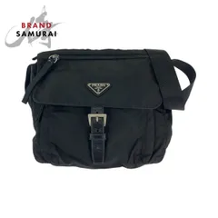 PRADA プラダ テスート 三角ロゴプレート ブラック 黒 シルバー金具  