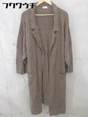 ■ ◎ MERLOT IKYU メルロー イキュウ ベルト付 長袖 ロング ニット コート ブラウン レディース  【中古】 【1102040013596】のサムネイル