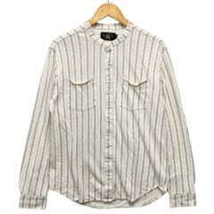 ヴィンテージ風【RRL】ストライプ コットンジャージー シャツ ストライプド リネンコットン ジャージー シャツ（シャツ