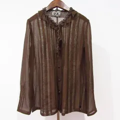 #anc インポートロッサ import Rossa シャツ・ブラウス 42 茶 フリル レース レディース [932371]