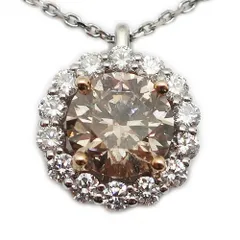 【天白】【JEWELRY】ネックレス ダイヤモンド 2.052ct 0.55ct Pt850 Pt900 K18 プラチナ ゴールド 約5.1g ジュエリー 首飾り レディース【中古】