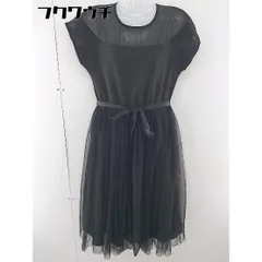 ◇ ◎ merlot plus メルロープリュス 半袖 膝下丈 チュール ワンピース ブラック レディース  【中古】 【1106220002165】のサムネイル