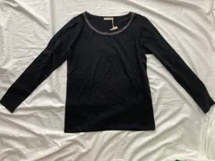 studio CLIP スタジオクリップ　ビジュー付きロングスリーブTシャツ　ネイビー