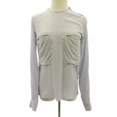 ステラマッカートニー STELLA McCARTNEY シルク100％ ストライプ ブラウス チュニック 青 ブルー 36 約Sのサムネイル