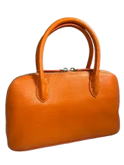 手提げ ショルダー バッグ 多機能 マルチ 2WAY ゴートレザー 山羊革 リザード型押し CP-48HB068オレンジ レディース 本革