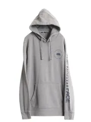【お得なクーポン配布中!】 ノースフェイス ベア イラスト プリント スウェット フード パーカー メンズ L / 古着 The North Face プルオーバー 裏起毛 アウトドア 灰