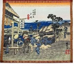 ジャガード織マット　No.20　日本の原景　東海道五十三次　戸塚宿　３０ｃｍｘ２７ｃｍ