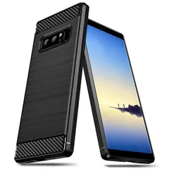 【WYEPXOL】Galaxy Note8 ケース 耐衝撃 シリコン 炭素繊維テクスチャーカバー 衝撃吸収 レンズ保護 傷防止 マット質感 軽量 薄型 TPUカバー サムスン ギャラクシーノート 8 ケース 全面保護 耐久 黄変なし指紋防止 擦り傷防止 人 1