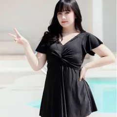 【セール】水着 ワンピース おしゃれ セパレート タンキニ 黒 レディース 大きいサイズ 体型カバー ファッション 大人 学生 旅行 海 プール 海外 夏 10代 20代 30代 40代 50代 4XL 5L 最安値