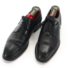 SCOTCH GRAIN スコッチグレイン レザー ビジネスシューズ 24 1/2 ブラック 外羽根 革靴 シューキーパー付き メンズ 古着