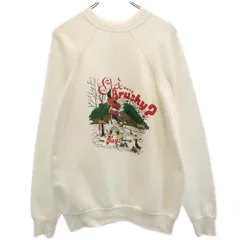ヴィンテージ 80s プリント スウェット ホワイト VINTAGE 裏起毛 長袖トレーナー メンズ 【中古】  【230907】