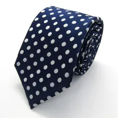 ヒルトン ブランド ネクタイ ドット シルク 日本製 PO メンズ ネイビー HILTON 【中古】