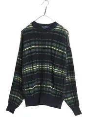 【お得なクーポン配布中!】 90s ノーティカ ボーダー コットン ニット セーター メンズ L 古着 オールド 3D 立体編み ミドルゲージ チャンキー リブ編み マルチカラー