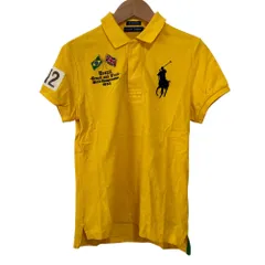 美品 RALPH LAUREN ラルフローレン THE SKINNY POLO ビッグポニー ブラジル 半袖 ポロシャツ カットソー L イエロー レディース 古着 中古 USED
