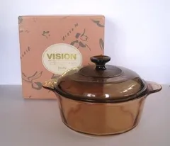 VISION【未使用】両手鍋＆フライパンのセット アンバーカラー iwaki Yahoo!オークション -「ビジョン vision 鍋」の落札相場・落札価格