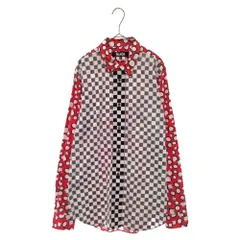 BLACK COMME des GARCONS (ブラックコムデギャルソン) 18SS ブロックチェック切替 シャツ ブラック/レッド/ホワイト 1C-B027のサムネイル