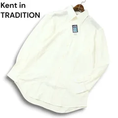 【新品 未使用】 Kent in TRADITION ケント ソフト ストレッチ★ 長袖 ボタンダウン シャツ Sz.40-82　メンズ 白 大きい