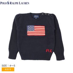 ポロ ラルフローレン ニット 312668609 キッズ ジュニア 子供 FLAG COTTON CREW SWEATER POLO RALPH LAUREN カラー:ハンターネイビー  品番：21231382