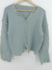 ◇ KBF ケービーエフ URBAN RESEARCH キーネック ステッチ 長袖 ニット セーター サイズONE サックスブルー系 レディース E  【1304050014000】