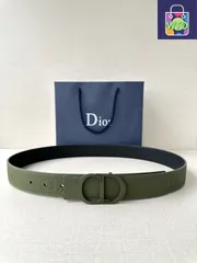 【今日特価】Dior CD Icon レッドマット塗装ベルトバックルセット-1