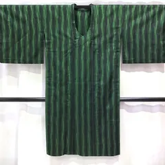 和装道中着・道行コート・雨コート・緑系地・No.200701-1333・梱包サイズ60