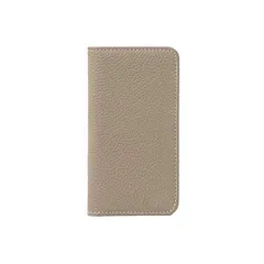 [HANATORA] iPhone11 Pro Max ケース シュリンクカーフレザー 手帳型 本革 (グレージュ iPhone11Pr)