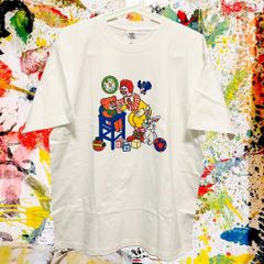 シッタードナルド 卍 リプリント Tシャツ 半袖 メンズ 新品 個性的 白 ドナルドマクドナルド マクドナルド キャラクターTシャツ レトロ 半袖  マック ハンバーグラーホワイト 白t
