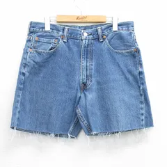 W34/古着 リーバイス Levis 550 ショート パンツ ショーツ メンズ コットン 紺 ネイビー デニム 25jul03 中古 ボトムス 短パン ショーパン 