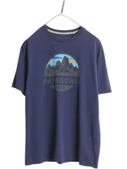 【お得なクーポン配布中!】 パタゴニア プリント 半袖 Tシャツ メンズ M / 20年製 アウトドア フィッツロイ スコープ ストレッチ オーガニック コットン カットソー 紺