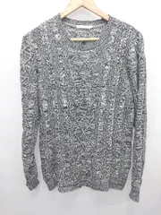◇ ⊇ BROWNY STANDARD ブラウニースタンダード 長袖 ニット セーター サイズL ブラック ホワイト レディース E  【1409250034275】
