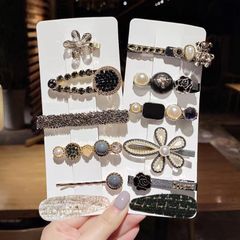【特価商品】キラキラピン ヘアアクセサリー ヘアアクセサリー パール ヘアピン ぱっちん 髪留め 髪飾り おしゃれ ヘアクリップ ヘアピン【12個セット】 RICISUNG