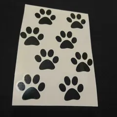 肉球×8 ステッカー ブラック 1枚 新品