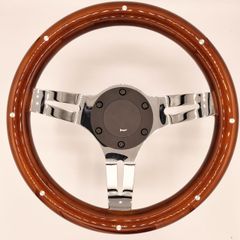 TIYPEOR ユニバーサルウッドレーシングステアリングホイール 350mm