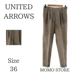 UNITED ARROWS ユナイテッドアローズ パンツ ボトム テーパードパンツ センタープレス タック入り オフィスカジュアル きれいめ シンプル レディース ベージュ 36
