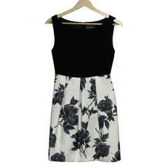 Diagram GRACE CONTINENTAL(ダイアグラム) ワンピース サイズ34 S レディース - 黒×白 ノースリーブ/ひざ丈/花柄